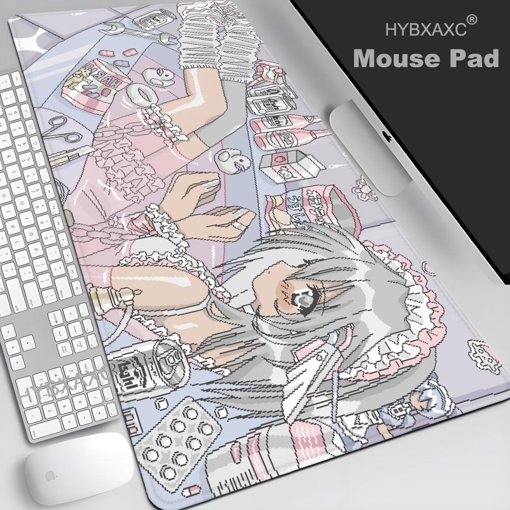 Retro Gaming Desk Setup - Pixel Art Anime Girl-muismat - Extra