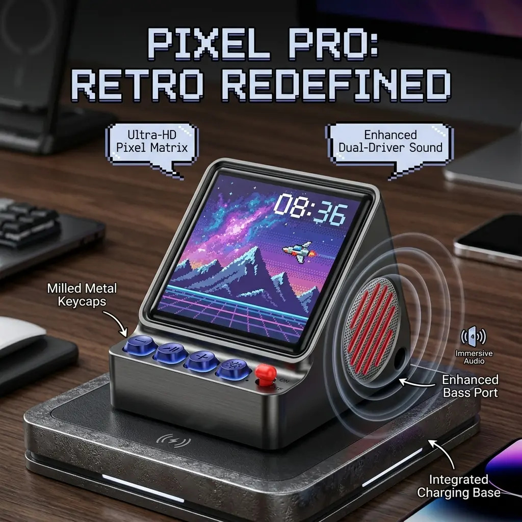 Retro Gaming Desk Setup - Retro Pixel Art programmeerbaar LED-display draagbare