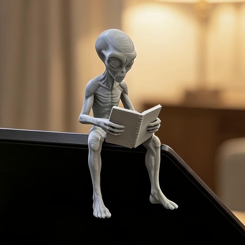 Retro Gaming Desk Setup - Leesbare Alien Mini Figuurtjes 3D Geprint