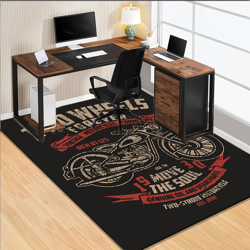 Retro Gaming Desk Setup - Bureaukleed met motorfietsthema voor gaming-opstelling, retro