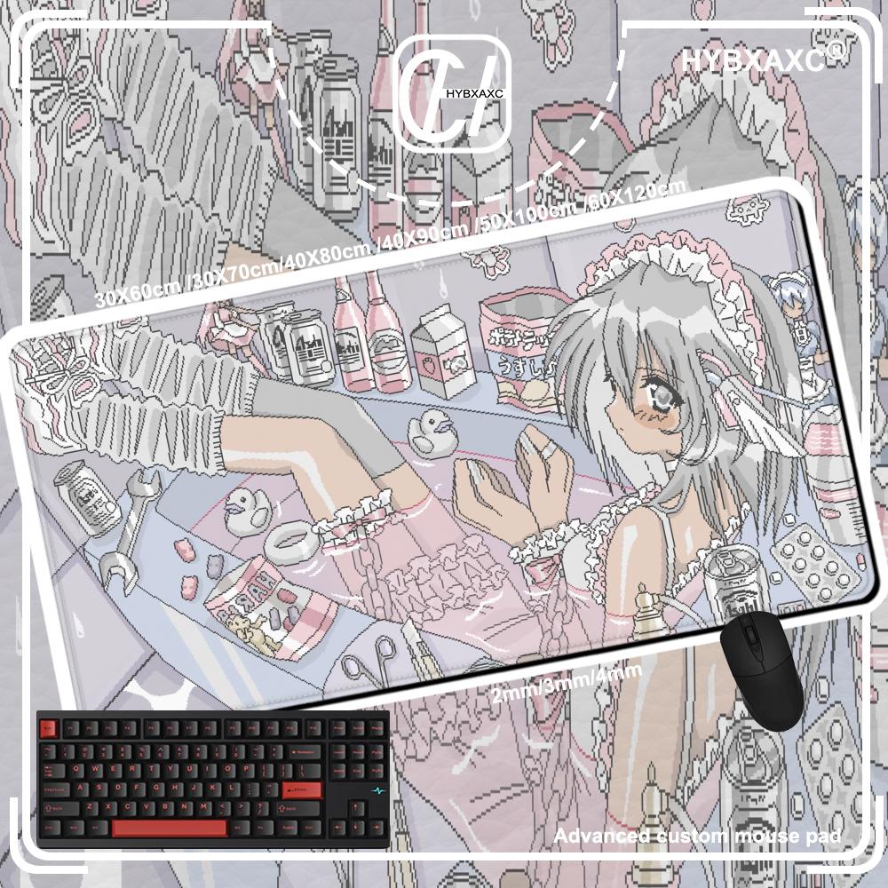 Pixel Art Anime Girl-muismat - - Retro Gaming Desk Setup recensie en prijs