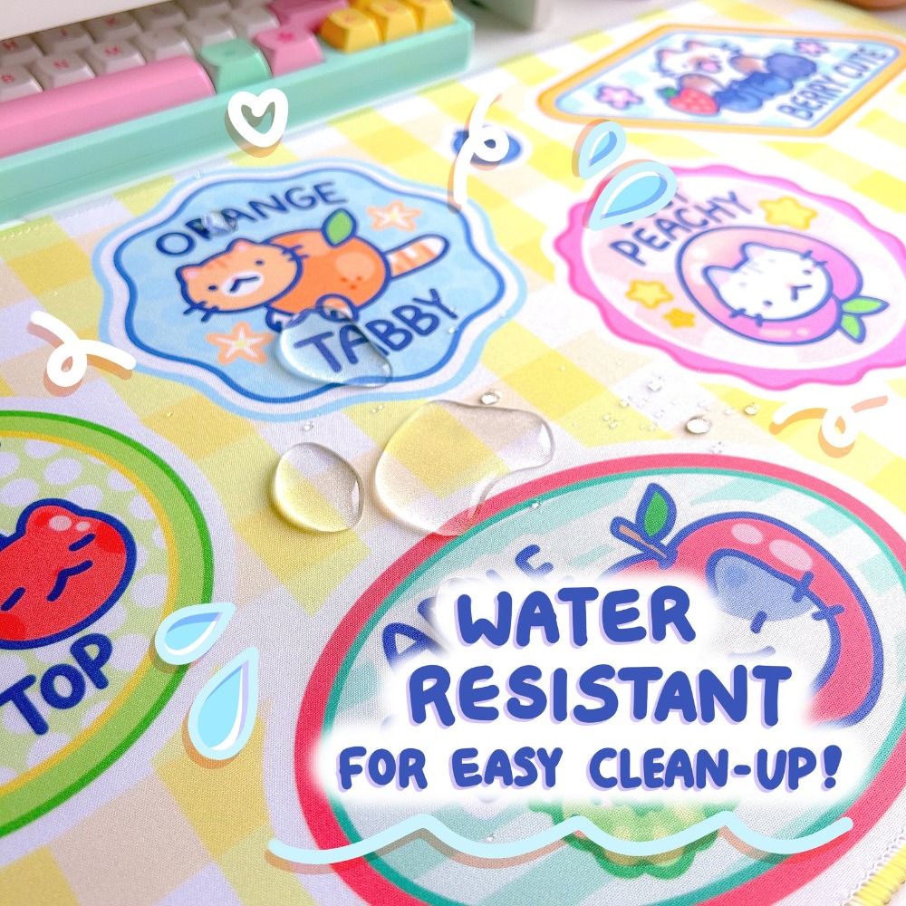 Fruit Kitty Bureaumat Muismat  - Retro Gaming Desk Setup recensie en prijs